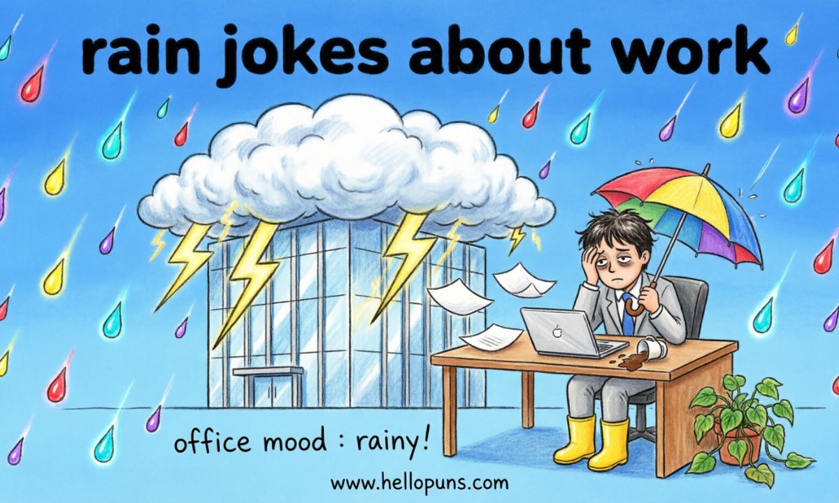 rain jokes about work