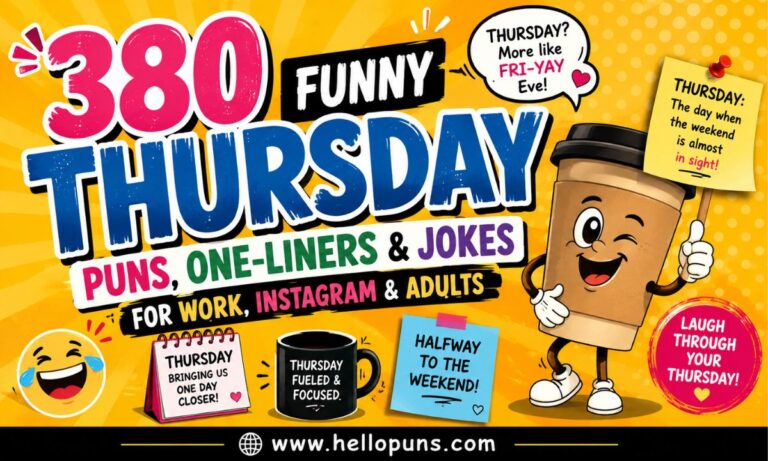 Funny Thursday Puns, One-Liners & Jokes for Work, Instagram & Adults